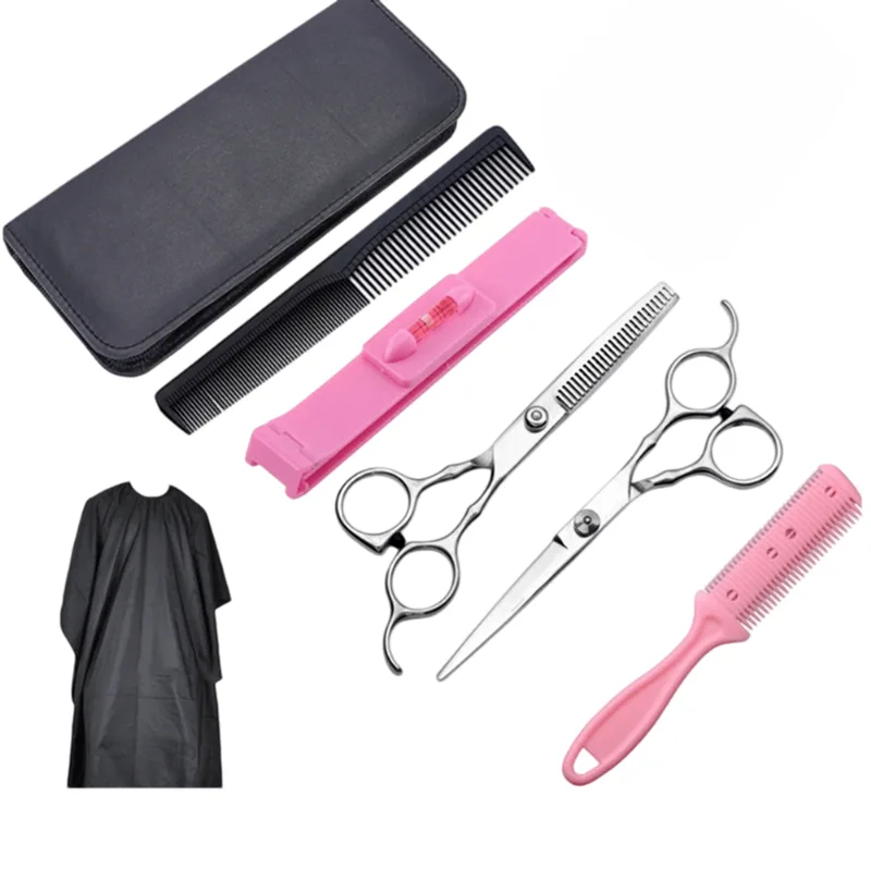 Conjunto De Tesouras De Corte De Cabelo De 7 Peças Em Aço Inoxidável