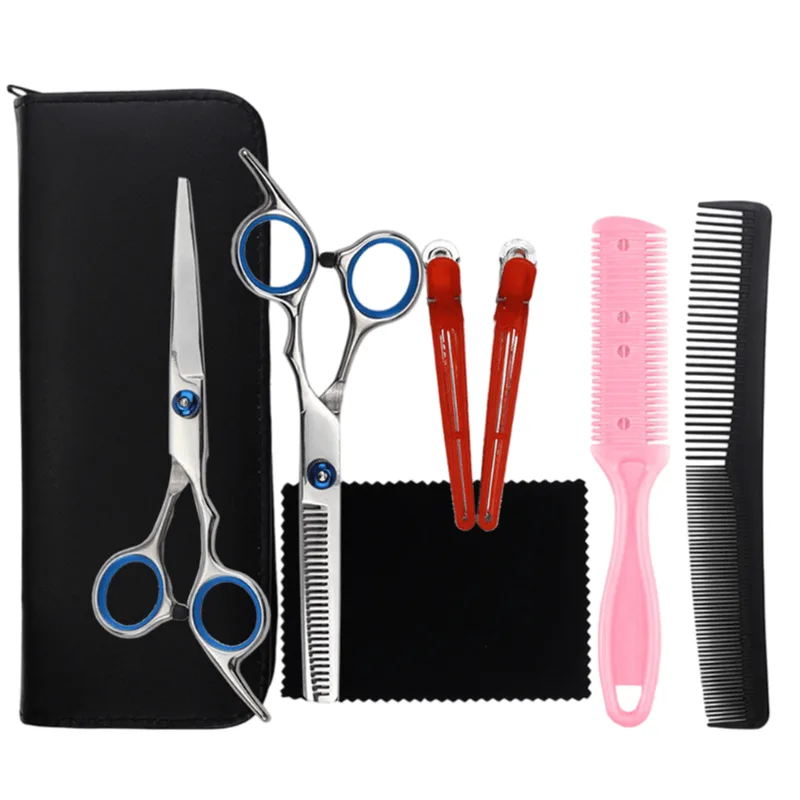 Conjunto De Tesouras Para Cortar Cabelo De 8 Peças Em Aço Inoxidável