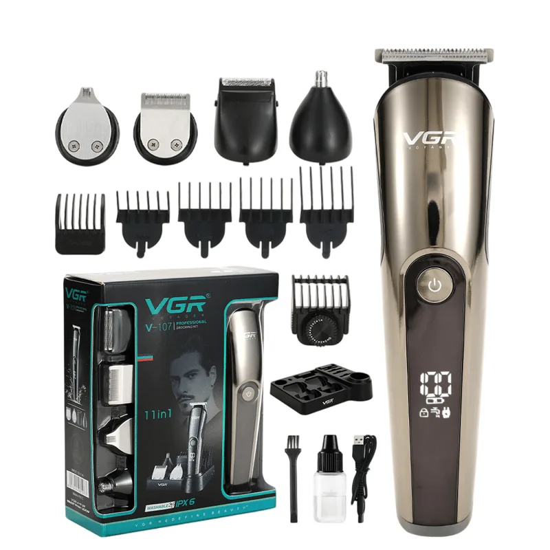 Kit De Máquina De Cortar Cabelo 5 Em 1 Multifuncional À Prova D'água Dourado