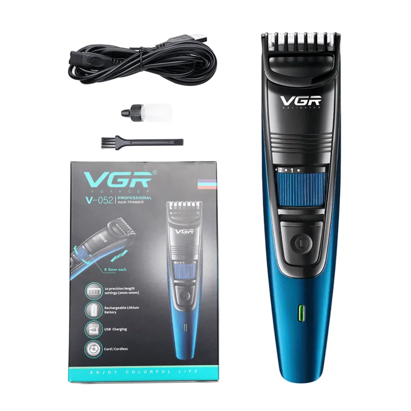 Máquina De Cortar Cabelo Usb Recarregável, Aparador Profissional, Azul