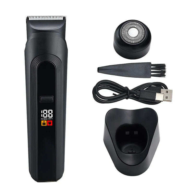 Aparador Elétrico 2 Em 1 Para Homens B174 Preto Usb Recarregável