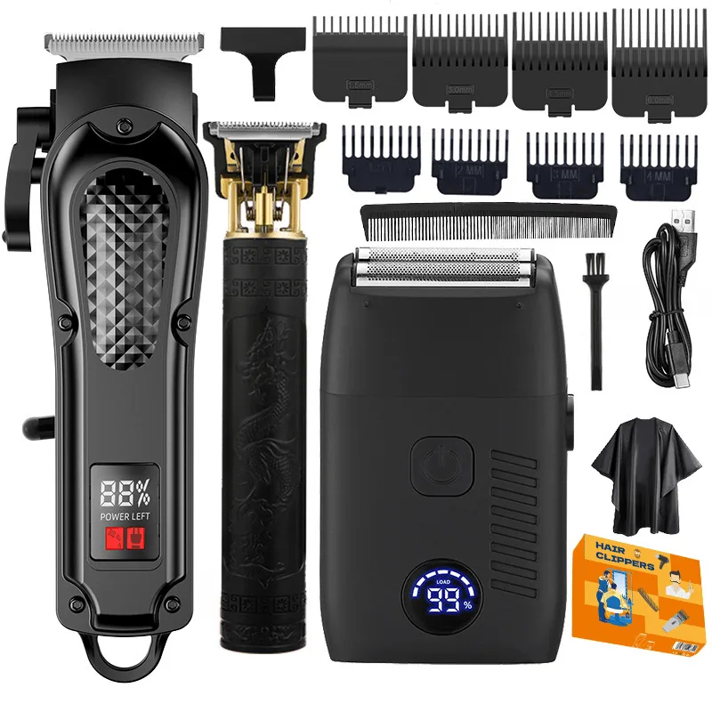 Conjunto De Aparadores De Cabelo Lcd Electric Professional Dual Trimmers