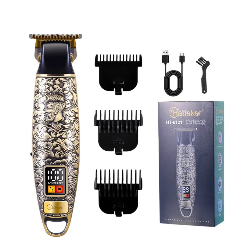 Máquina De Cortar Cabelo Electric Gold Usb Recarregável Com 3 Pentes De Guia