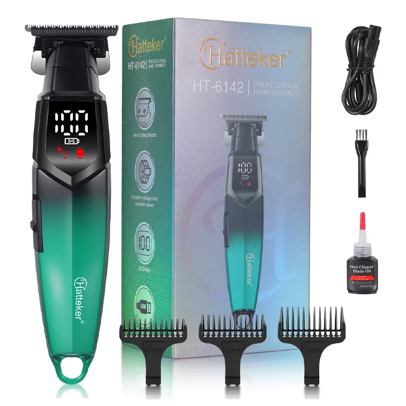Máquina De Cortar Cabelo Elétrica Verde Recarregável Usb Para Homens