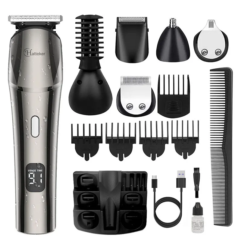 Máquina De Cortar Cabelo Elétrica Multifuncional Usb Recarregável