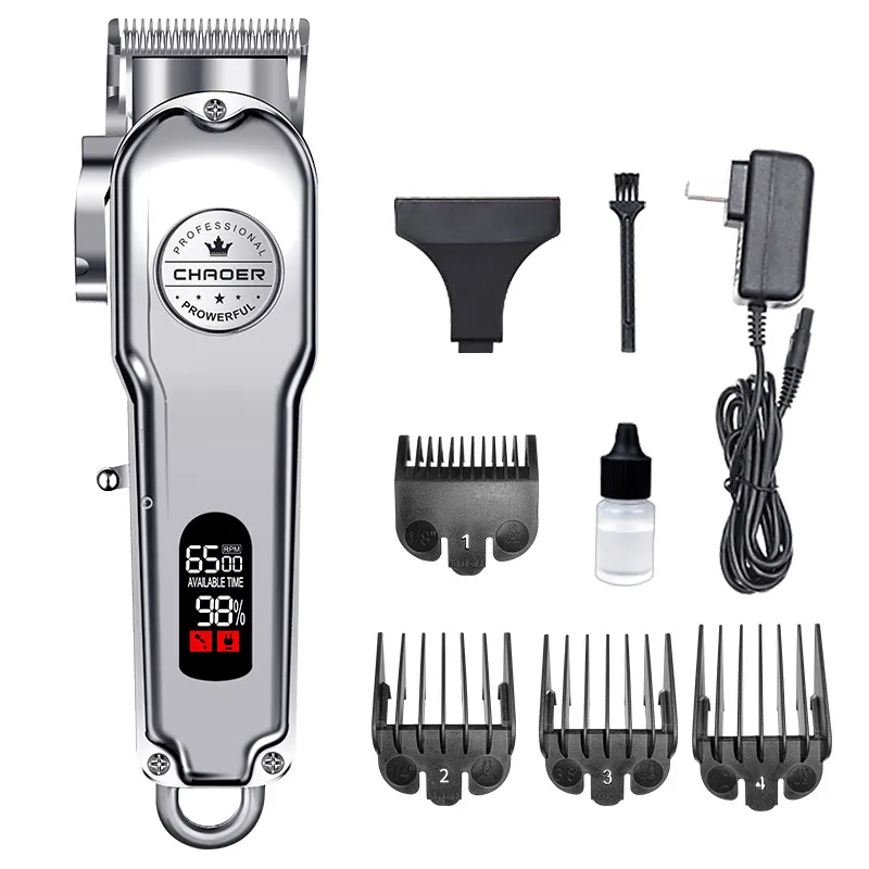 Máquina De Cortar Cabelo Elétrica, Aparador De Cabelo Lcd Recarregável