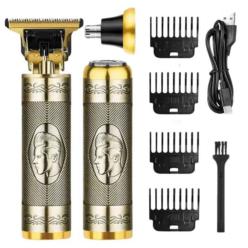 Kit De Limpeza De Liga De Titânio Para Máquina De Cortar Cabelo Elétrica 3 Em 1