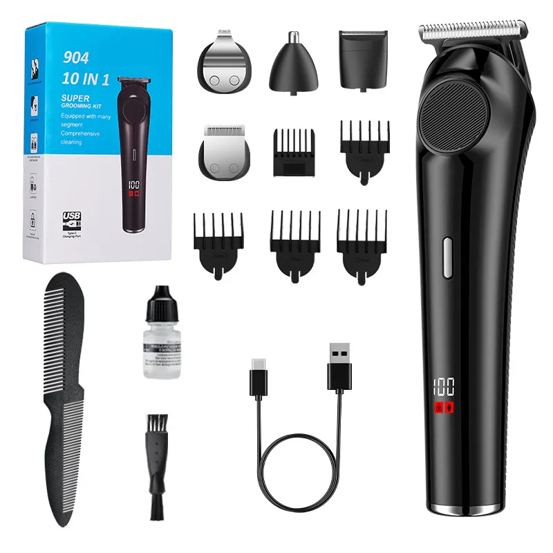 Kit De Higiene Para Cortar Cabelo 5 Em 1 Usb Recarregável Para Homens