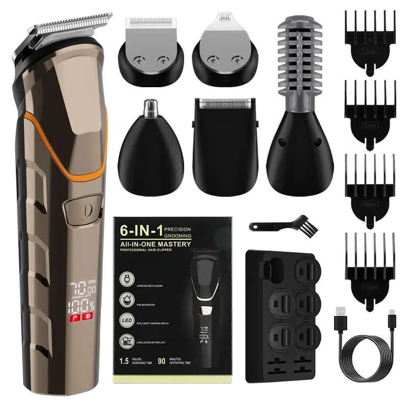 Kit Elétrico De Limpeza Para Máquina De Cortar Cabelo 6 Em 1 Para Homens Com Usb R