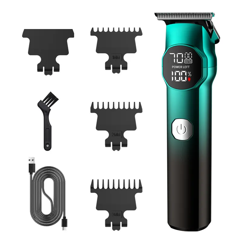 Máquina De Cortar Cabelo Digital De Alta Potência Com Carregamento Usb E 3 Pentes