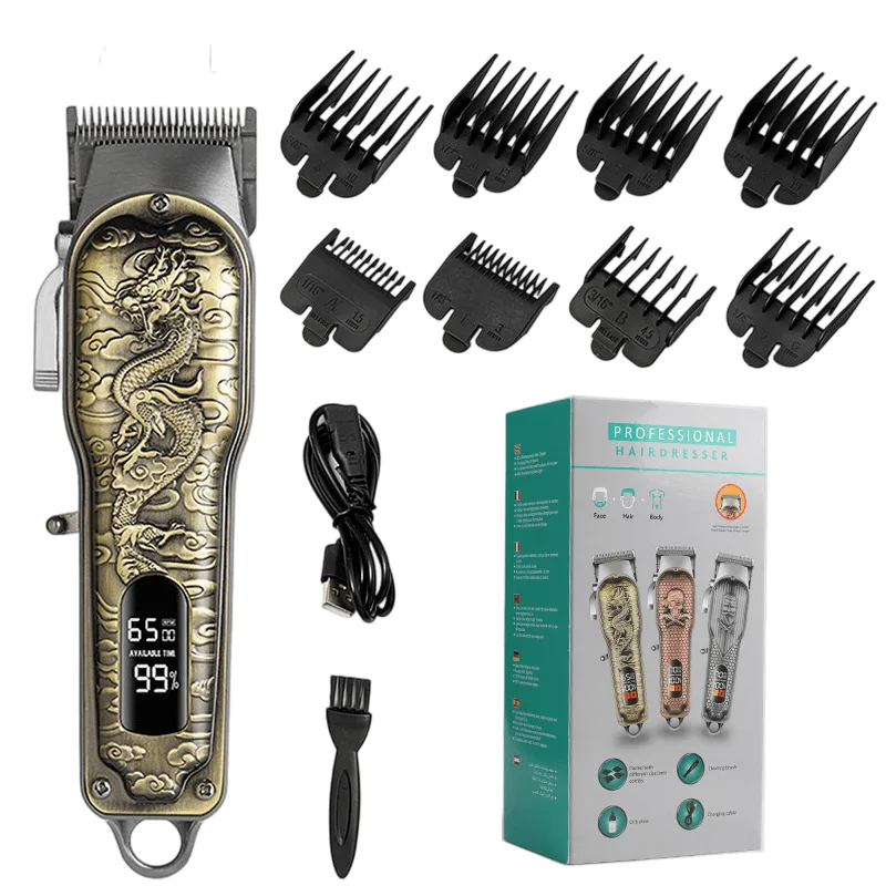Kit De Aparador De Cabelo Usb Recarregável Para Homens