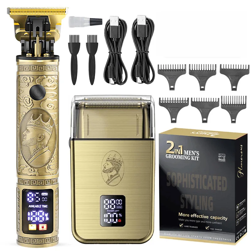 Máquina De Cortar Cabelo E Barbeador De Alumínio Copper Electric Com Carregamento Usb