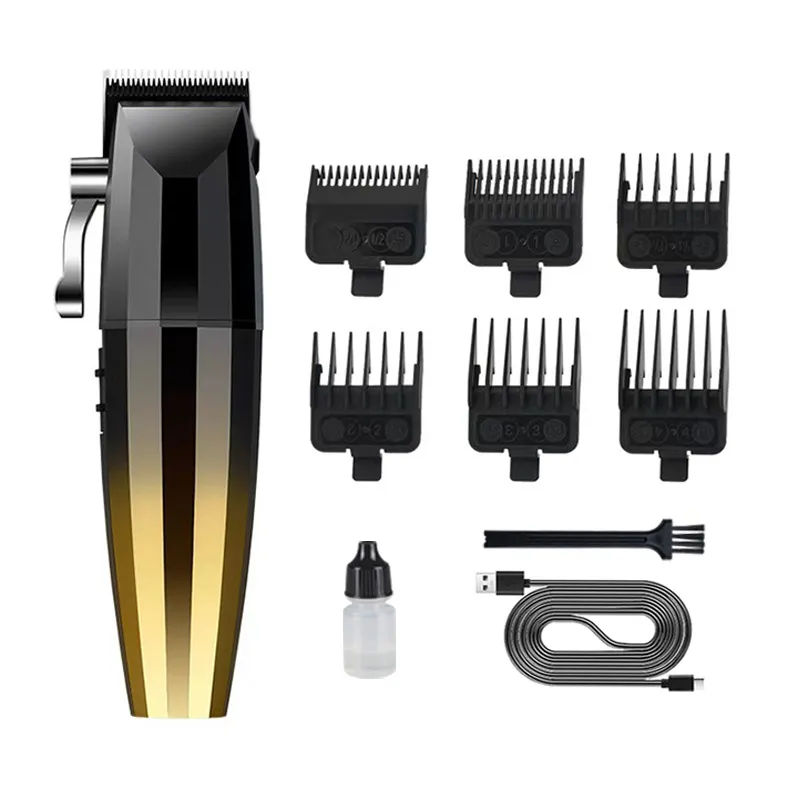 Máquina De Cortar Cabelo Sem Fio Usb Recarregável Com Kit De 6 Pentes