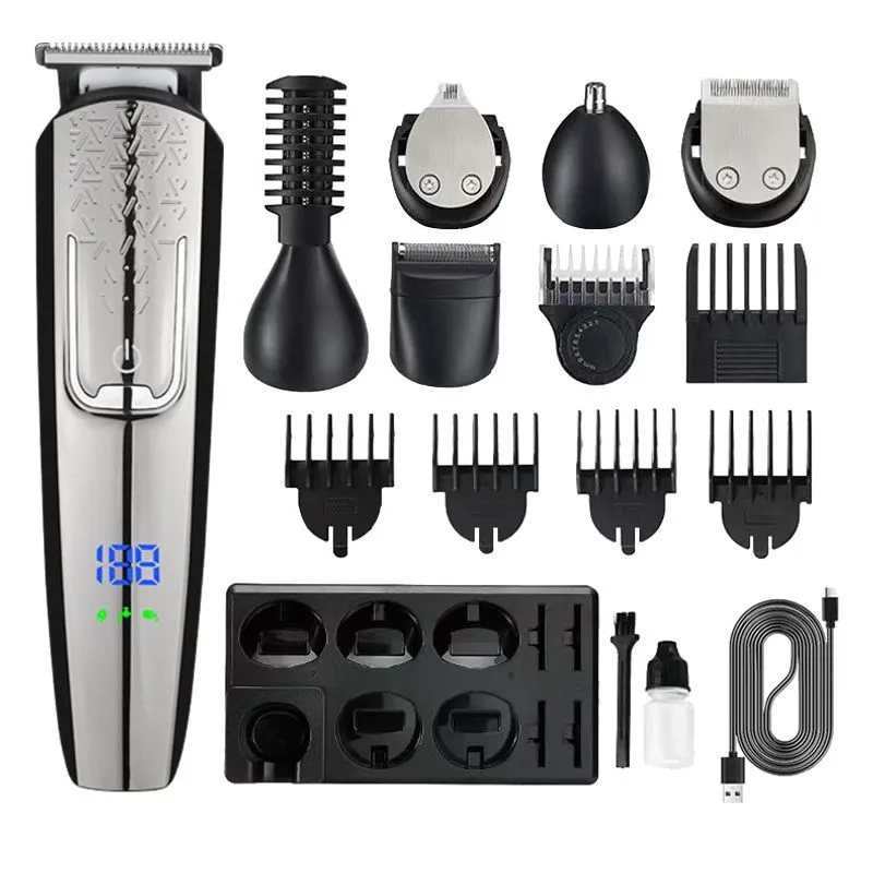 Kit De Higiene Multifuncional 6 Em 1 Para Aparador De Cabelo Prateado