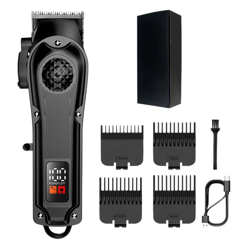 Kit De Aparador De Cabelo Recarregável Digital Para Homens