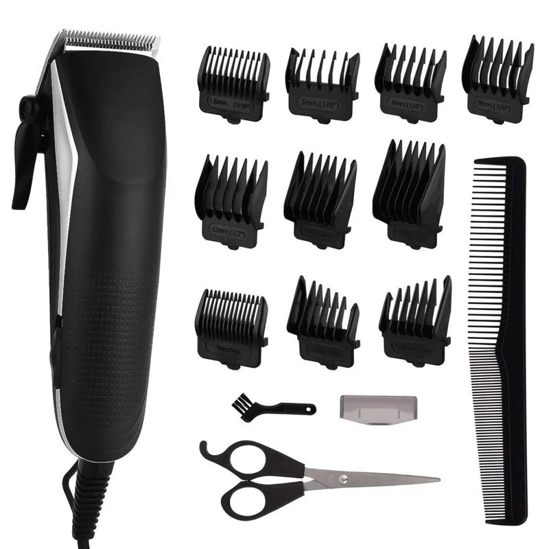 Máquina De Cortar Cabelo Elétrica Genérica Para Homens Com 10 Pentes De Guia