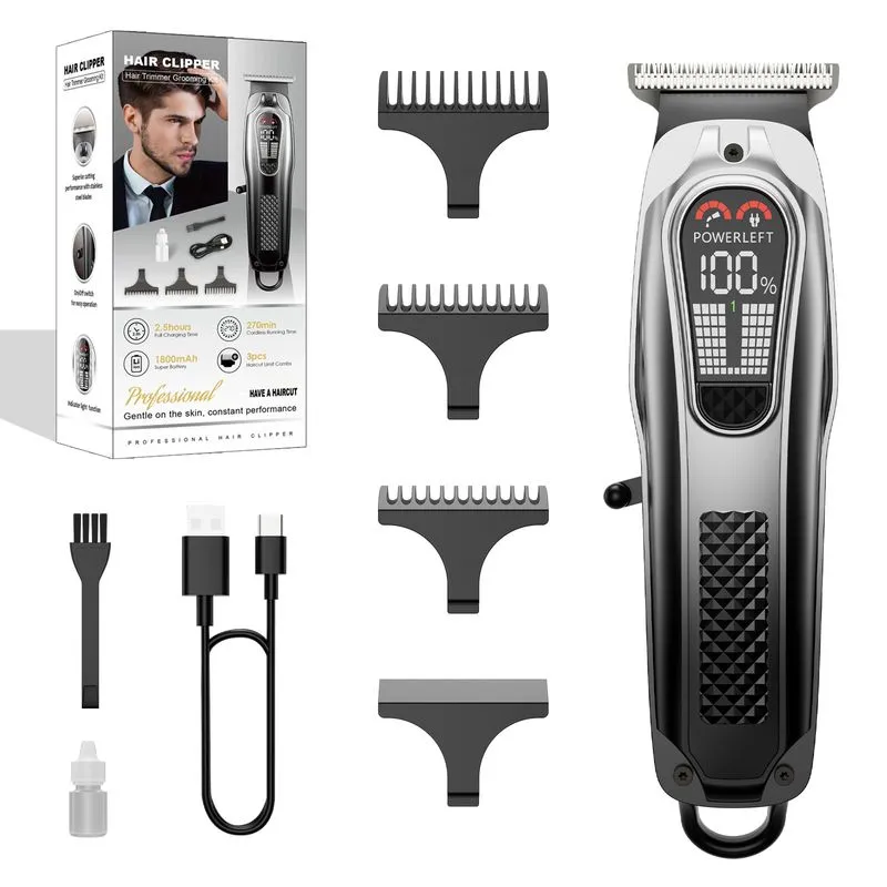 Máquina De Cortar Cabelo, Cortador De Cabelo Digital Recarregável De Alta Potência