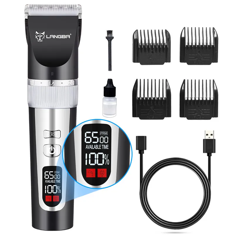 Máquina De Cortar Cabelo Para Animais De Estimação E Aparador De Cães Recarregável Usb