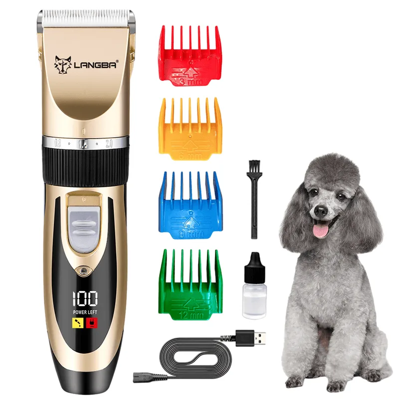Máquina De Cortar Cabelo Para Animais De Estimação, Aparador Elétrico Gold Para Cães/gatos