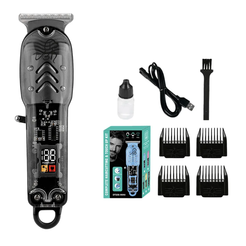 Máquina De Cortar Cabelo Para Animais De Estimação Preta Transparente Usb Recarregável