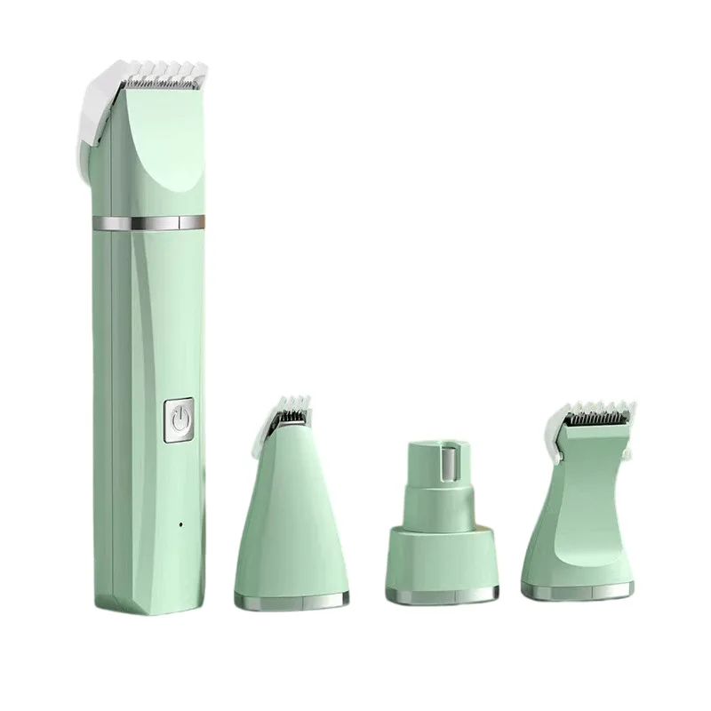 Kit De Higiene Para Máquinas De Cortar Cabelo Para Animais De Estimação 4 Em 1 Verde Menta Para Cães