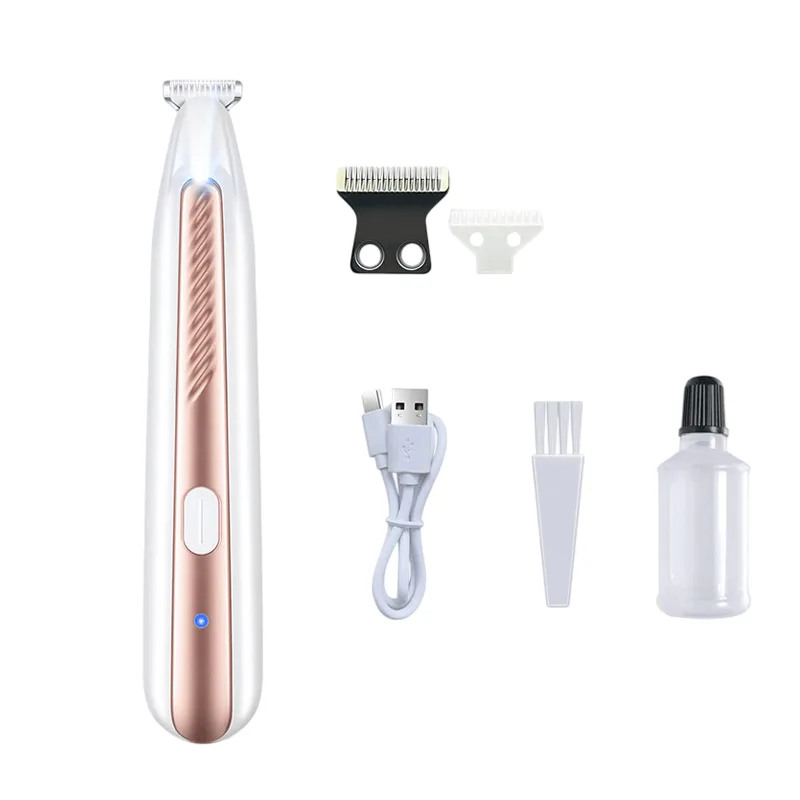 Máquina De Cortar Cabelo Para Animais De Estimação Silenciosa Recarregável Com Carregamento Usb De 2 Lâminas