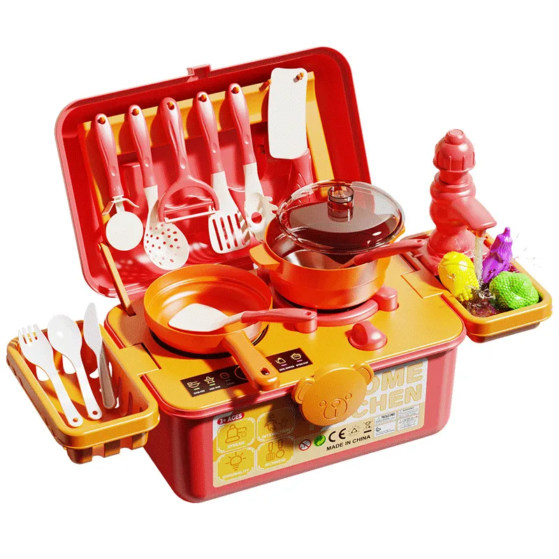 Conjunto De Cozinha Infantil Portátil Com Acessórios De Cozinha