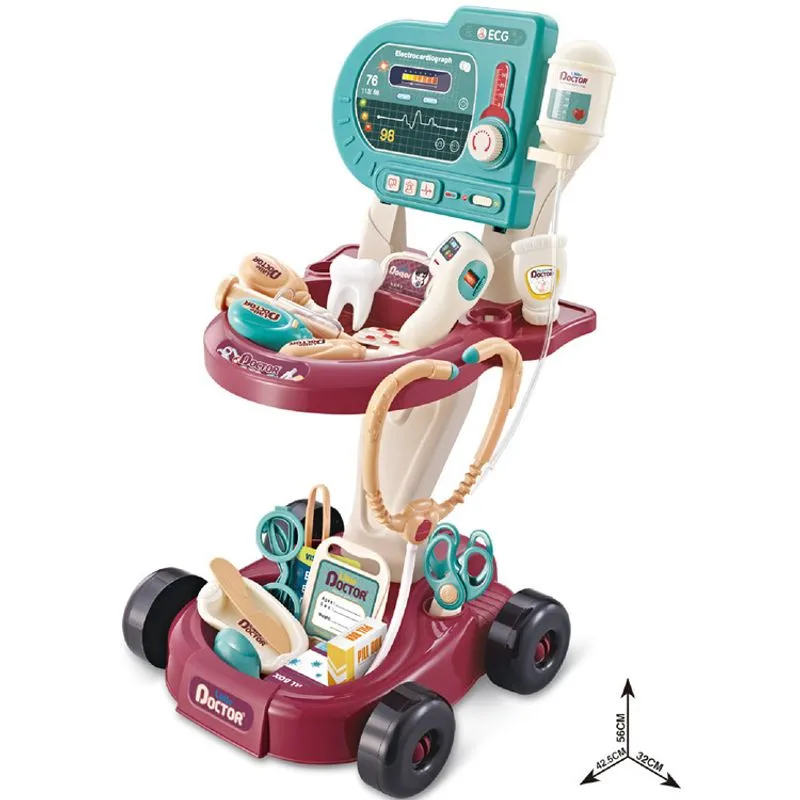 Carrinho Médico Infantil De Brincar Com Monitor De Ecg