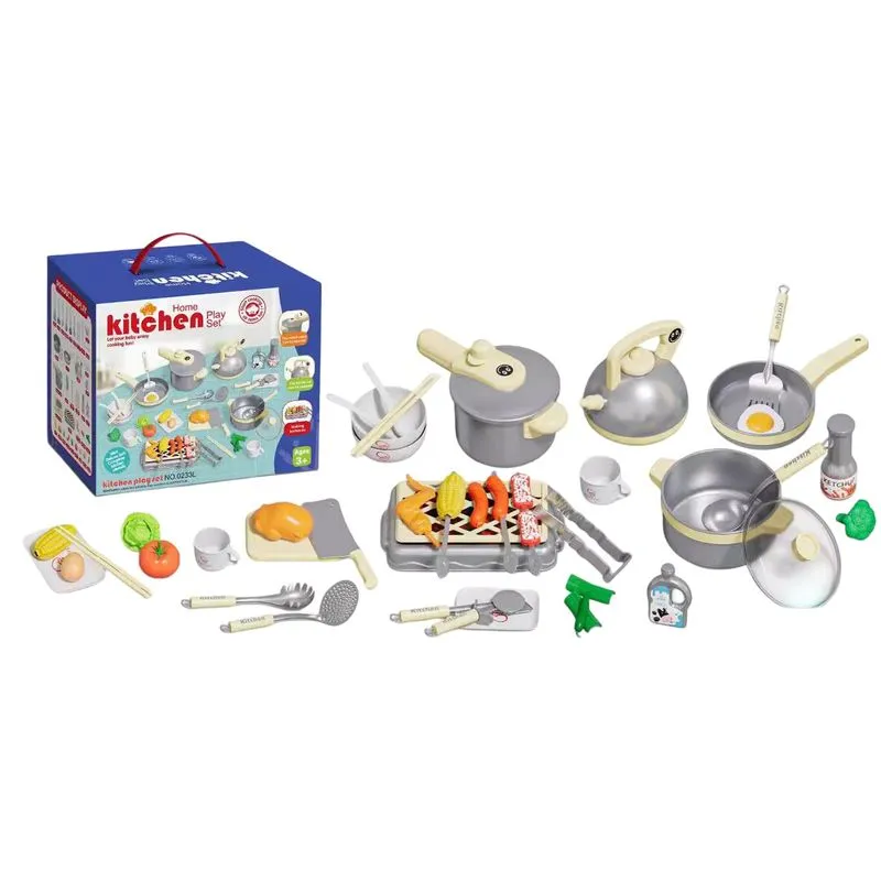 Conjunto De Cozinha Infantil Para Brincar 76 Peças Com Fogão De Indução