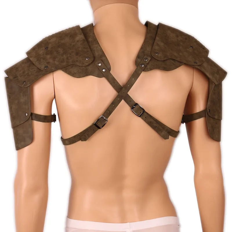 Armadura De Ombro Medieval Viking Em Couro Para Cosplay