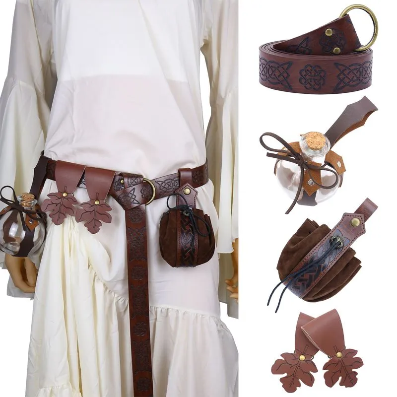 Conjunto De Acessórios Viking Medieval Com Cinto E Bolsa Para Halloween
