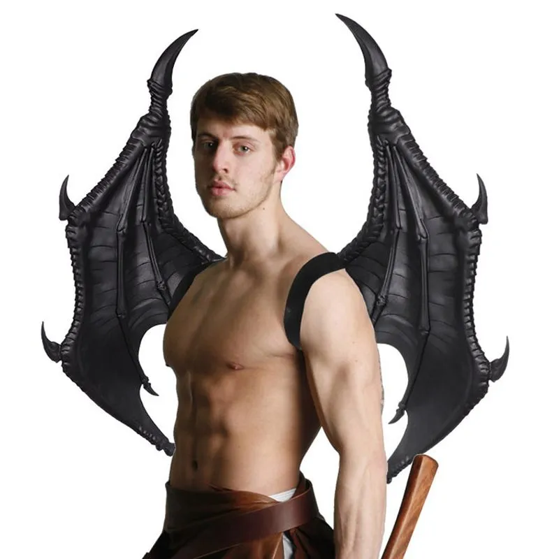 Asas De Dragão Para Fantasia E Cosplay De Halloween - Preto