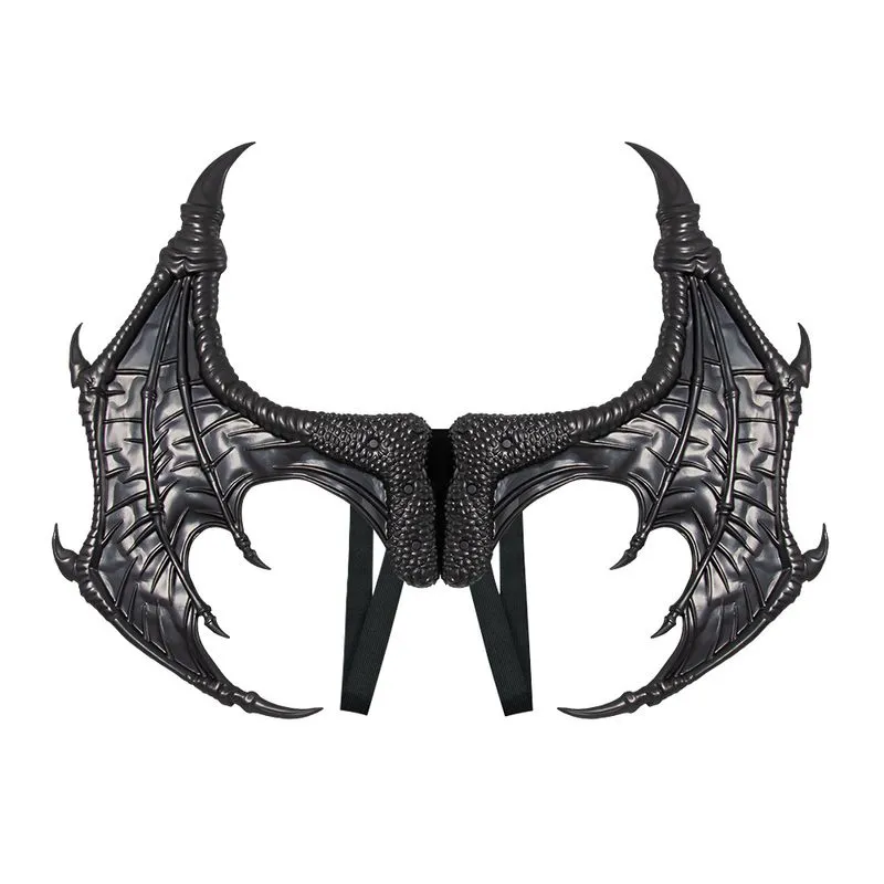 Asas De Dragão Em Material Rp Para Fantasia De Halloween, Preto
