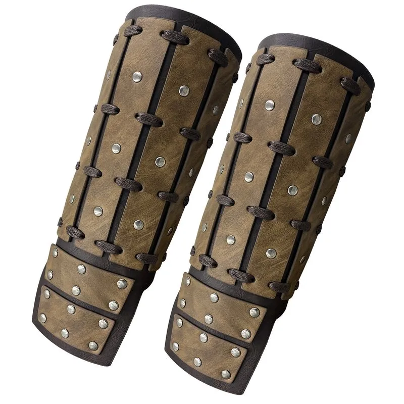 Braçadeiras De Couro Estilo Viking Para Cosplay E Larp, Armadura De Pulso Para Cavaleiro