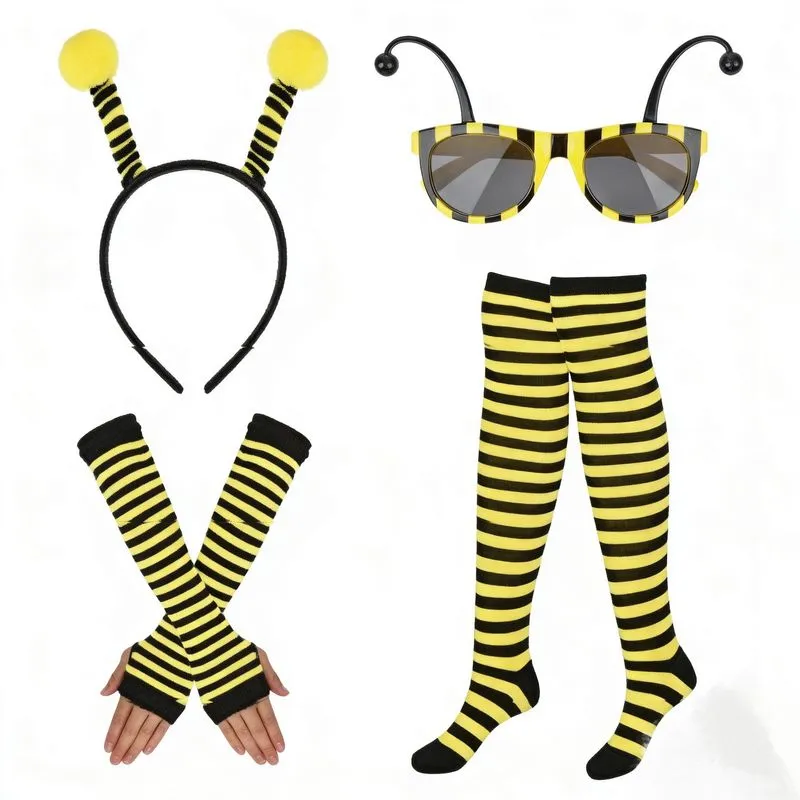 Conjunto De Fantasia Adulto De Abelha Para Páscoa Com Tiara, Óculos E Luvas