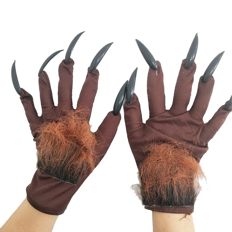 Luvas De Lobisomem Adulto Com Garras Para Fantasia De Halloween E Cosplay