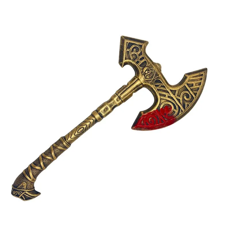 Adereço De Fantasia Machado Viking Dourado Halloween 52 Cm Plástico