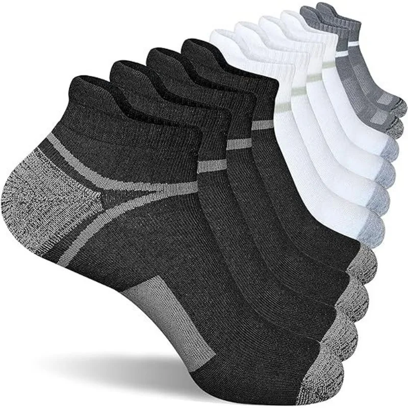 Meias Esportivas Cano Baixo Para Corrida, 5 Pares, Masculinas
