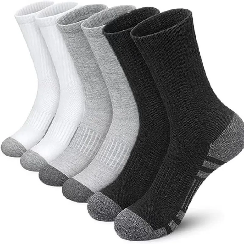 Meias Esportivas Cano Médio 3 Pares Para Homem Respirável Com Acolchoamento