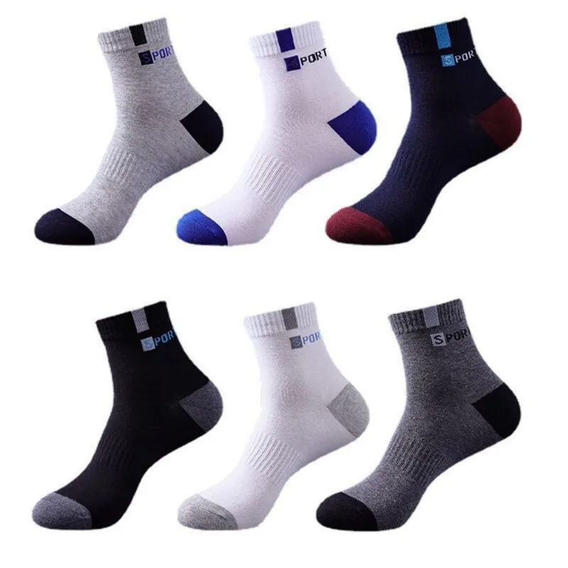 Meias Esportivas De Cano Médio Para Treino, 3 Pares, Masculinas, Respiráveis