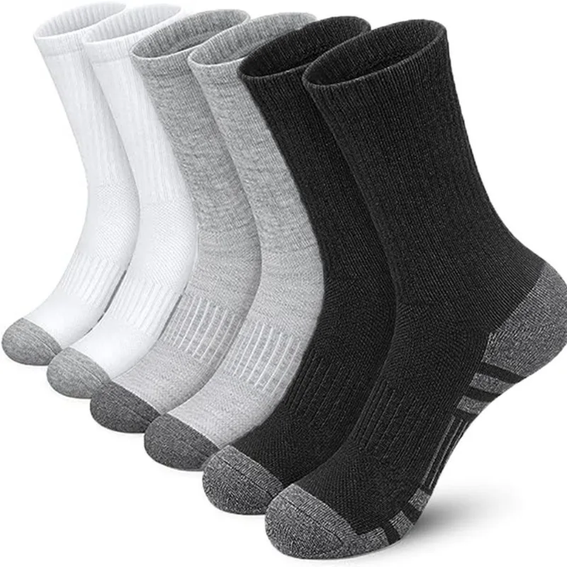 Meias Esportivas Cano Médio Para Homens, Respiráveis E Com Ajuste Atlético (3 Pares)