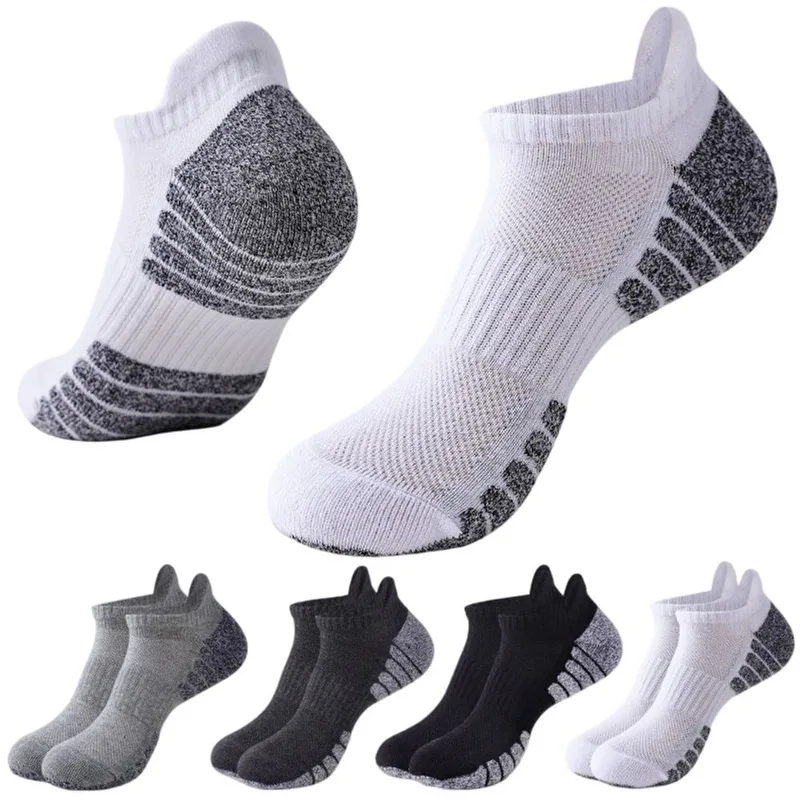 Meias Esportivas Cano Baixo Com Felpa Para Basquete, Tornozelo, 4 Pares