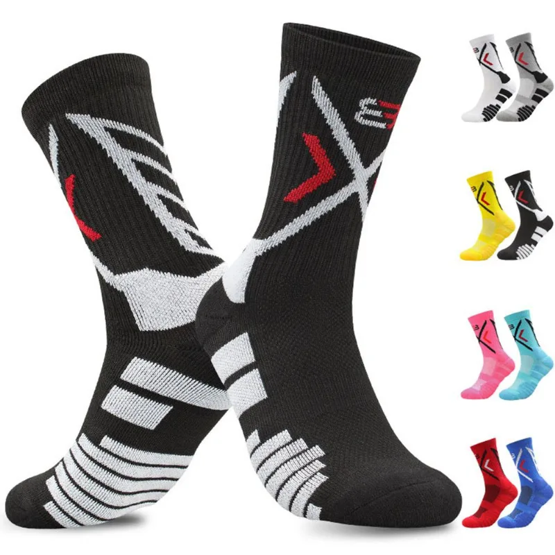 Meias Esportivas Cano Médio Para Basquete Com Acolchoamento, 8 Pares