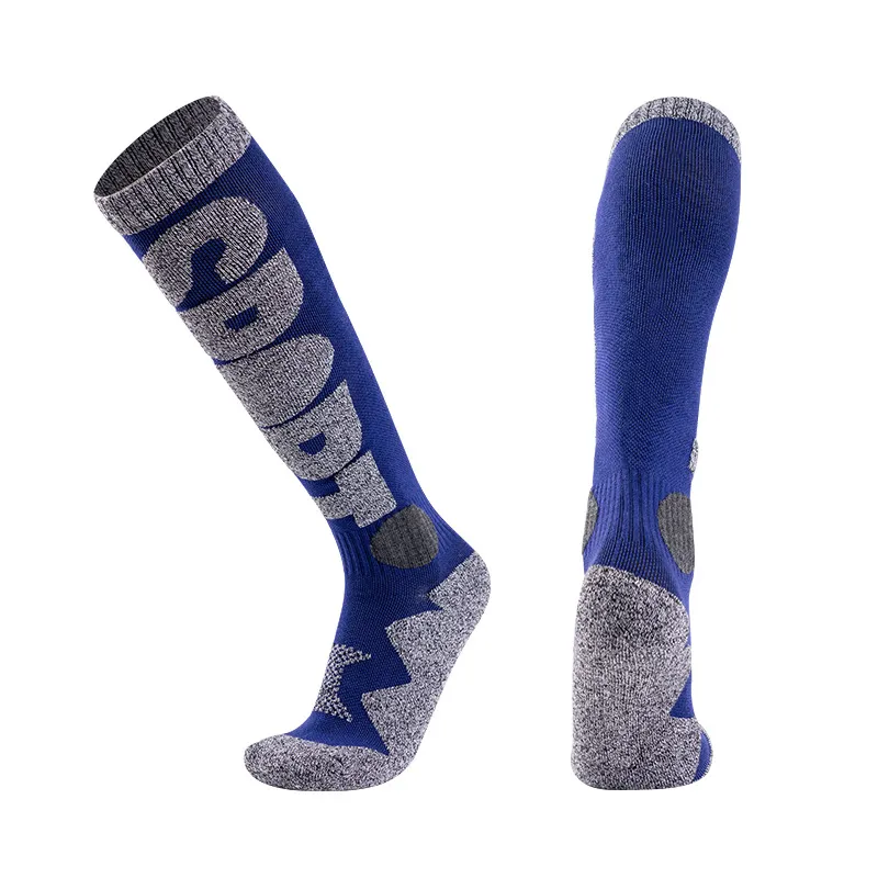 Meias Térmicas Acima Do Joelho Para Esqui, 1 Par Para Adultos - Azul