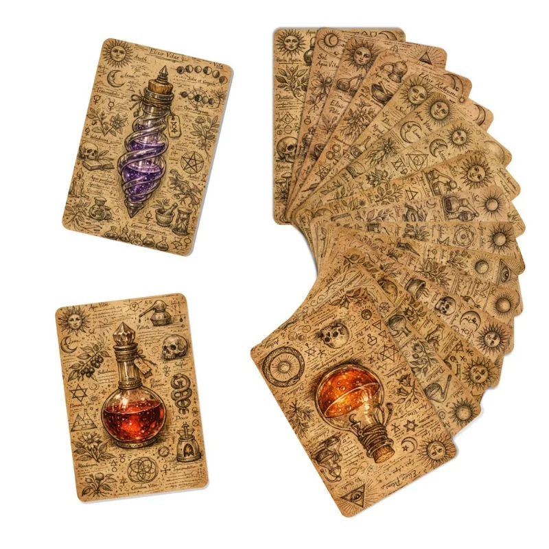 Cartões Vintage De Frascos De Poções Mágicas Para Artesanato E Decoração (36 Un.)