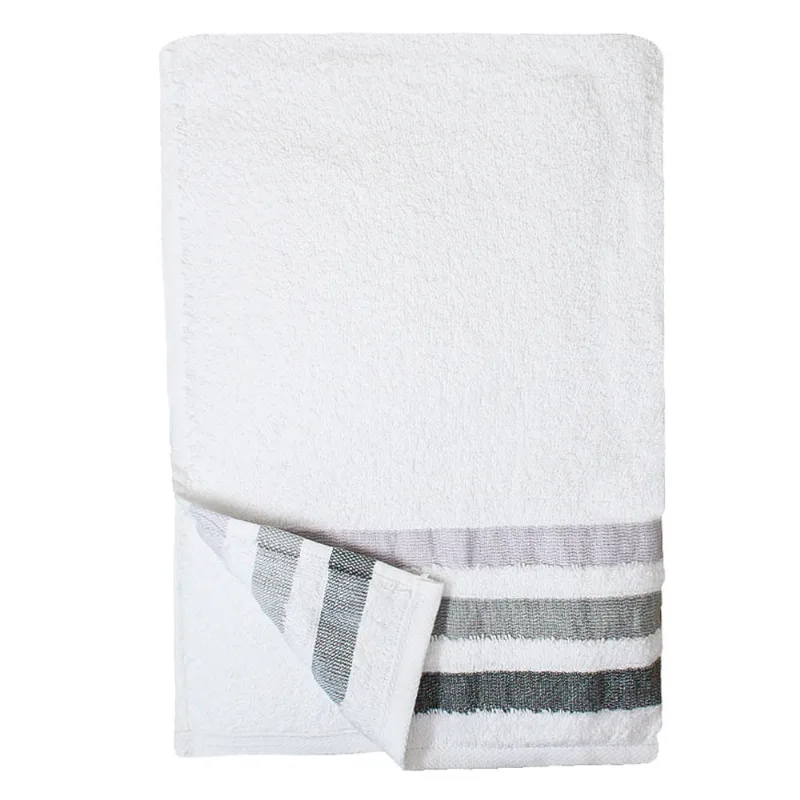 TOALLA BAÑO 70X140 380G BCO/GRIS FR