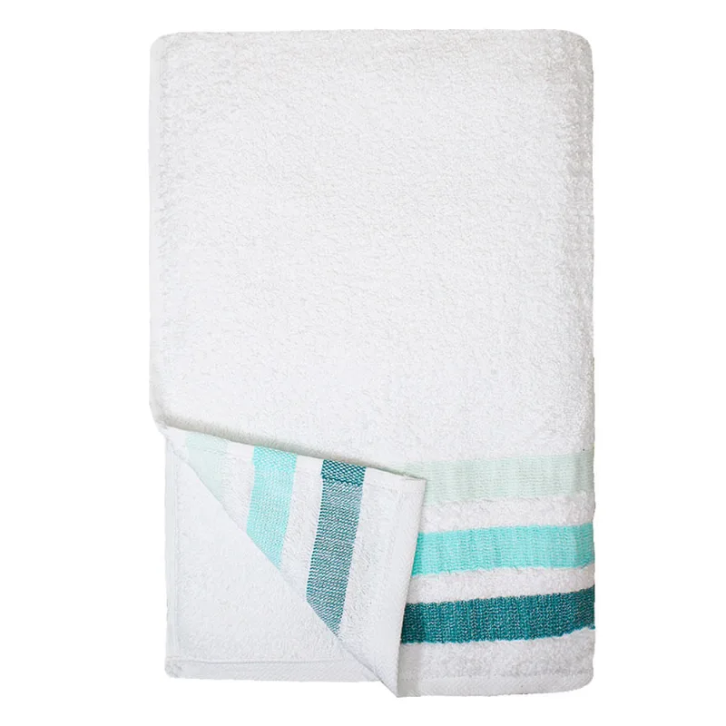 TOALLA BAÑO 70X140 380G BCO/TURQUE