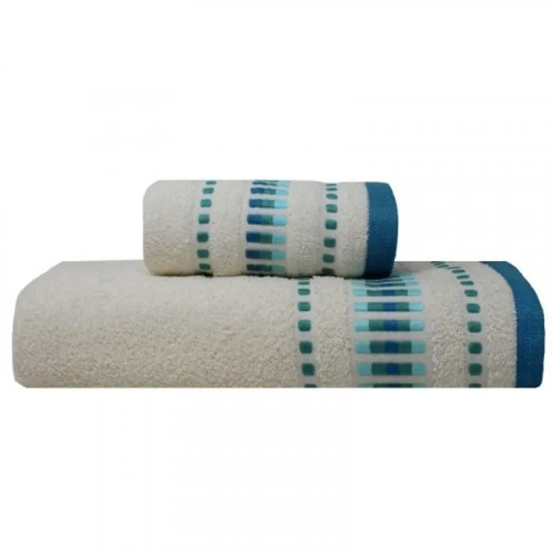 Toalla Manos Clau 41x71 500grBeige-Turquesa