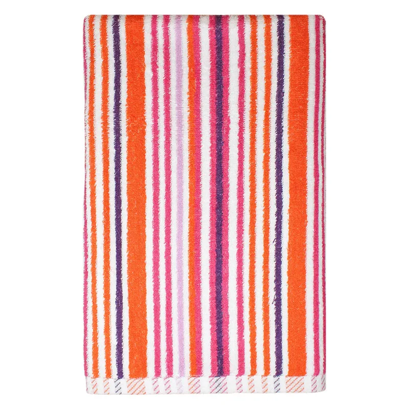 Toalla de playa Rayas 90x170 cm 0.50 kg fucsia/coral Cannon
