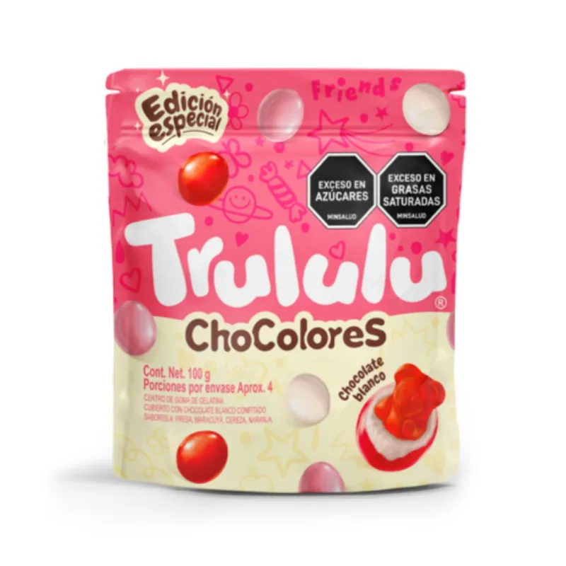 Gomitas TRULULU cubiertas con chocolate blanco (100 gr)